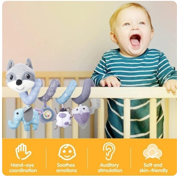 Like New Plush Fox Spiral Activity Toy for Car Seats and Strollers - Picture 2 of 11